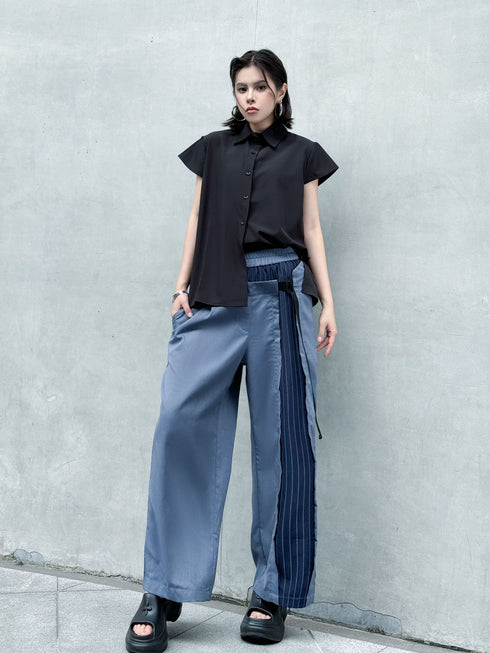 Stripe Panel Wide Pants